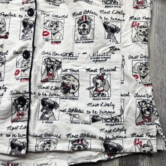 PJ Salvage Yearbook Dog Flannel PJ Set Women's Small - Picture 5 of 8